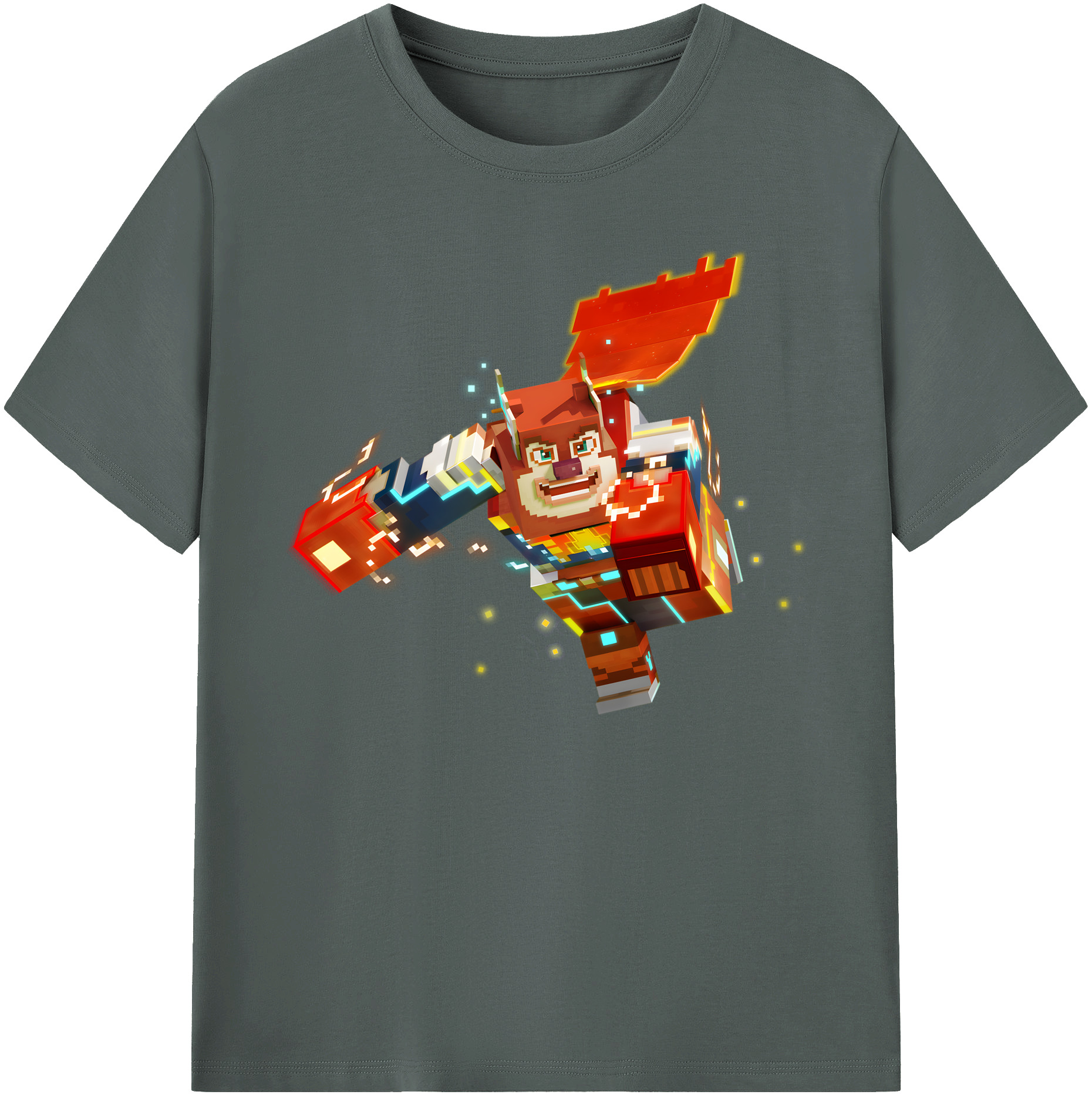 （画像用） マインクラフト ブロックの世界 Minecraft MC Block world 綿100％ メンズ半袖Tシャツ｜肌触りやわらか＆通気性
